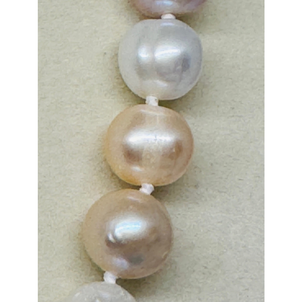 Sterling Three Piece‎ Set: Multi Color Potato Pearl Necklace, Bracelet, Earrings - Picture 10 of 10